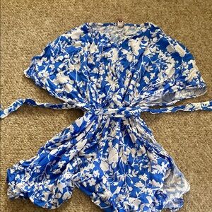 Maaji Blue and White Floral Kids Swim Coverup